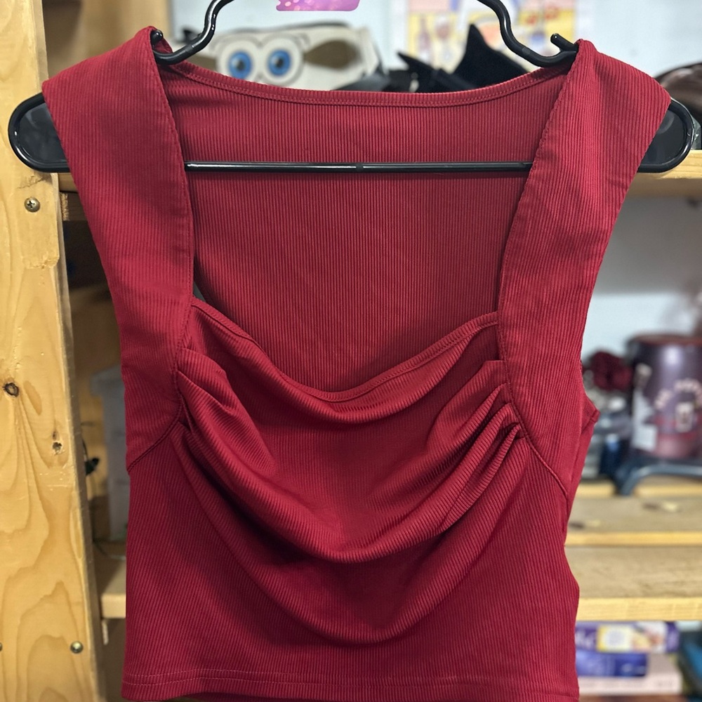 Cider Rich Red Draped Tank Top